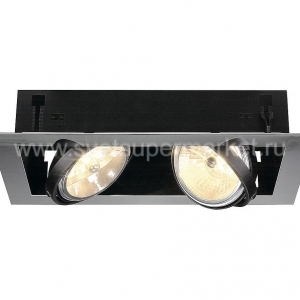 Встраиваемый светильник AIXLIGHT FLAT DOUBLE QRB111, хром - матовый черный, макс. 50W