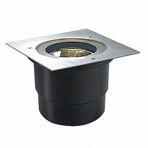 Встраиваемый влагостойкий светильник ADJUST SQUARE QRB с квадратной крышкой из нержавеющей стали