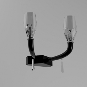 Настенный светильник Flute A2 черный с прозрачным De Majio