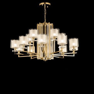 Люстра Crystal Lux NICOLAS SP-PL10+5 GOLD/WHITE Crystal Lux