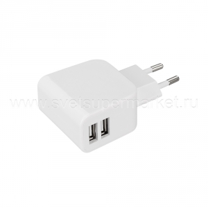 Блок питания ARDV-16-5V-USB DUO (5V, 3.1A, 16W, White) Arlight