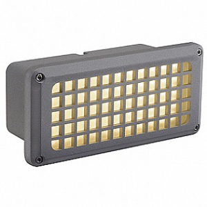 Brick mesh led светильник встраиваемый ip54 c 60 белыми теплыми led, 8.5вт, серебристый