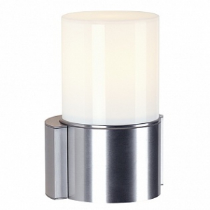 Rox acryl single светильник настенный ip44 для лампы e27 20вт макс., матированный алюминий/ белый