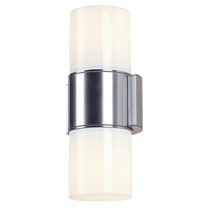 Rox acryl up-down светильник настенный ip44 для 2-х ламп e27 по 20вт макс., матиров. алюминий/ белый