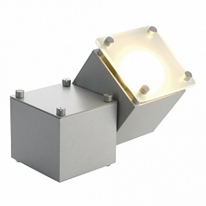 Square dice 1 светильник накладной для лампы gu10 50вт макс., серебристый / стекло матовое