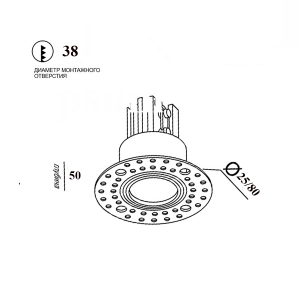 Встраиваемый безрамочный светодиодный светильник Ledroll NS 3 вт изображение 2