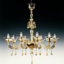 Подвесной светильник 7084 K6 дымчатое стекло с дымчато-золотыми украшениями De Majio